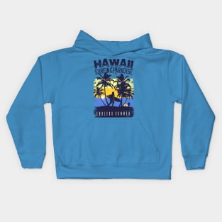 Hawaii surfing paradise endless summer ,Surfing Hawaii  Vacation Palm Trees Tropical Kids Hoodie